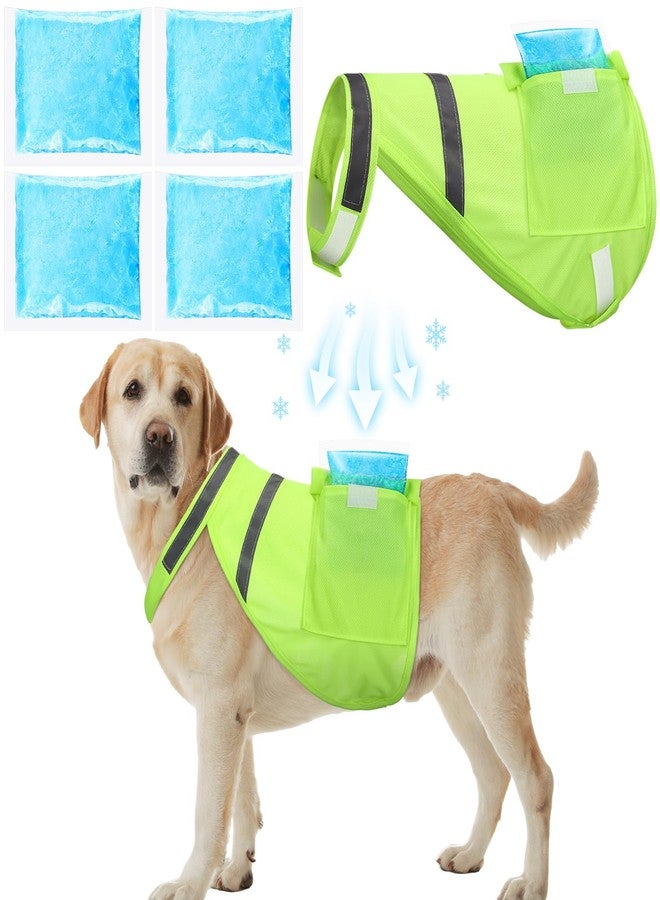 Aliceset 2 Pcs Dog Cooling Vest with 4 Recyclable Ice Pack Summer Outdoor Dog Cooling Harness Pet Adjustable Jacket Cooler(Large) - Image 1